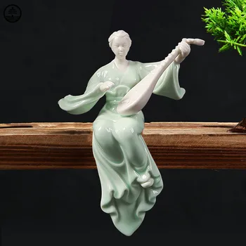 Керамични класически дама изкуство скулптура момиче фигурка красиви жени статуя фигура занаят творчески китайски дома декор аксесоари