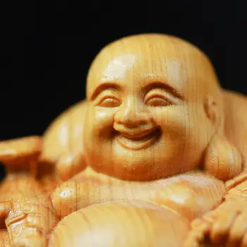 Смола Буда статуя Буда скулптура фигурка ръчно издълбани настолна статуя на Буда за кабинет офис десктоп рафт декор