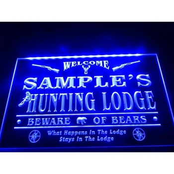 Име Персонализирана персонализирана ловна хижа Огнестрелни оръжия Man Cave Bar Led Neon Light Sign