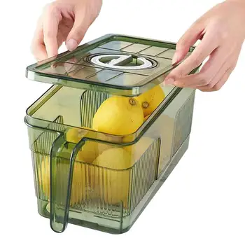 Clear Хладилник Организатор Бин Преносима храна клас пресни съхранение кутия Специални замразени зеленчуци контейнер за съхранение Кухня притурка