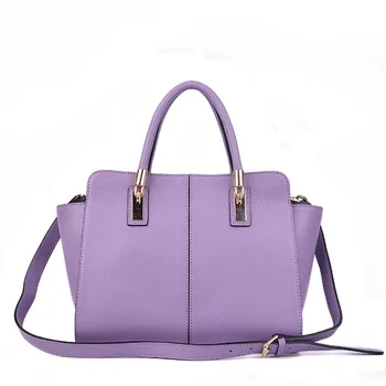 Дамски чанти истински reather случайни чантата дама голяма пазарска чанта през рамо лилав цип мека кожа crossbody чанти