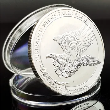 Немагнитна Австралия 1 OZ .999 Сребърни монети 2015 Орлово животно Елизабет Една тройунция реплика монети сувенирни подаръци