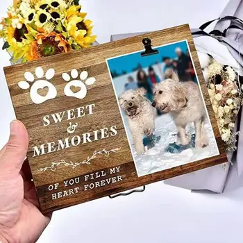 Смислена лека семейна памет Запазване на дървена рамка за картини с клип за годишнина