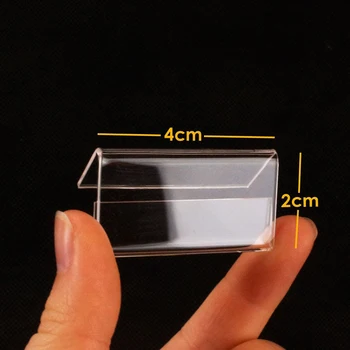 Удобна трайна полезна цена Tag Stand 25pcs акрилни дисплей притежателя етикет мини пластмасови прозрачни аксесоари