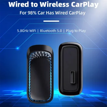 RGB Colorful Wireless Carplay Dongle Mini Box Plug and Play Свържете Bluetooth WiFi с кабелен за Apple Carplay (Type-c)