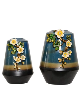 Емайлирани керамични ваза орнаменти, реколта китайски входни орнаменти в хола, рафт декорации