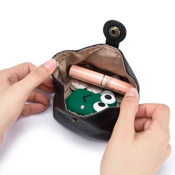 Нова мини кожена чанта за съхранение на червило Ключ за слушалка Торбичка за монети Сладка японска и корейска монета чанта Мек горен слой телешка портфейл