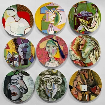 Picasso Маслени бои абстрактни живописни плочи стена декоративни висящи чинии сервиране тави у дома декоративни художествени керамични плочи дисплей