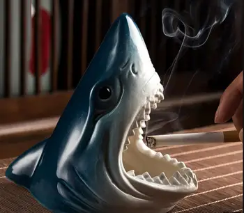 Европейски творчески акула съхранение пепелник занаяти хол вход офис декорация аксесоари кола пепелник подарък за гадже