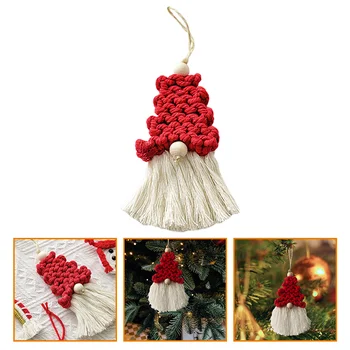 Памучна нишка Creative Christmas Little Pendant DIY Handmade (Santa Claus A/23g) Висящи орнаменти Висулки за коледно дърво