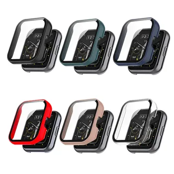 6 Цвят за твърд часовник Калъф Realme Watch 2 Pro PC + закалено фолио Всичко-в-едно дело Анти-падане взривозащитен защитен капак