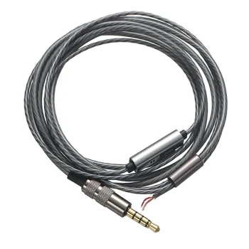 DIY кабел за слушалки с микрофон Чиста медна жица Замяна 3.5mm мъжки жак до гол край кабел за слушалки полузавършен кабел за слушалки