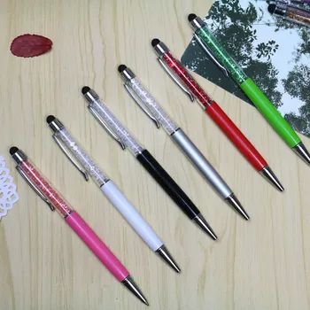 11 цвята кристална химикалка мода творчески стилус докосване писалка за писане канцеларски Офис & училище писалка Ballpen мастило черно