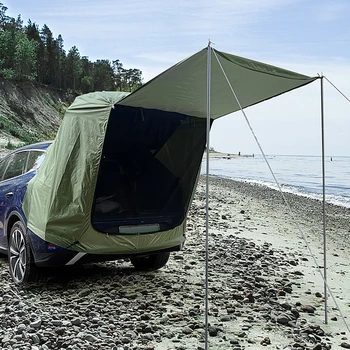 Външна палатка за кола Задна палатка с балдахин Удължаване на багажника на колата Дъждоустойчива палатка за пешеходен туризъм Къмпинг Пикник кола Самоуправляващо се пътуване