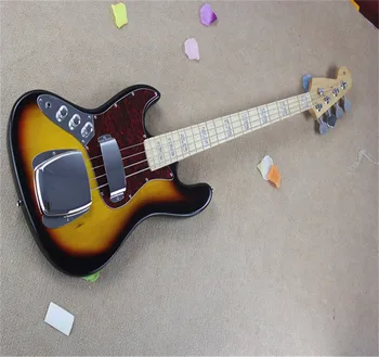 Ново банджо левичарска електрическа бас китара JAZZ BASS сънсет цвят електрическа китара