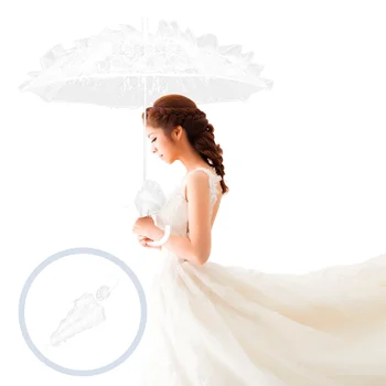 бял булчински памучен чадър костюм за сватбени тържества Танцова фотография Prop