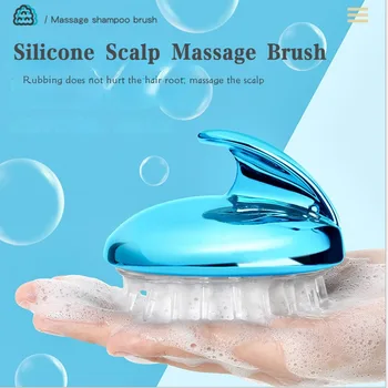 Мека силиконова четка за измиване на вана душ Ексфолираща кожа за бебешка четка за баня за възрастни Шампоан за масаж на главата Четка за масаж Силиконов гребен