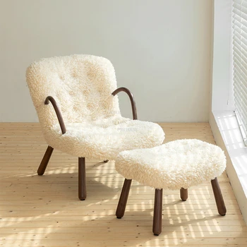 италиански дървени холни столове модерни минималистични мебели за хол мързелив диван креативен балкон отдих плюшени облегалки