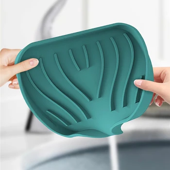 Силиконов държач за сапунени чинии Самоизточваща се неплъзгаща се сапунена тава Баня Кухненска мивка Дренажна стойка Тава за съхранение на съдове