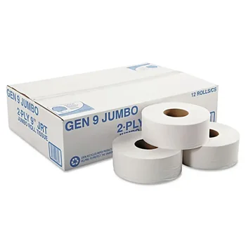 General Supply Jumbo Roll тоалетна хартия, септична Safe, 2-слойна, бяла, 3.3 