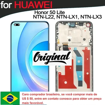 Оригинален 6.67'' LCD заместител на HUAWEI Honor 50 Lite сензорен екран NTN-L22, NTN-LX1, NTN-LX3 IPS дисплей с рамка