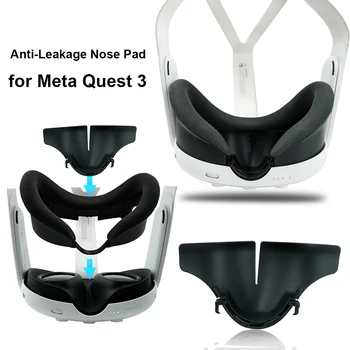 Силиконов светлинен блокер дишаща възглавница за нос против изтичане Миеща се удобна за Meta Quest 3 аксесоари за слушалки