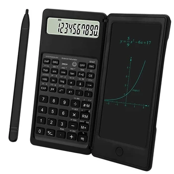 Електронна писалка 10-цифрен цифров голям дисплей Сгъваемо бюро Научни калкулатори с изтриваем таблет за писане