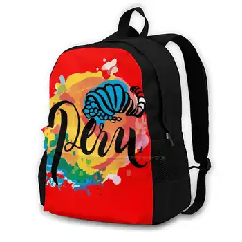 Красива перуанска щитова раница за ученическа училищна чанта за пътуване на лаптоп Перу перуански ескузо дел перуанска гордост красива