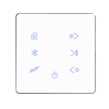 Bluetooth усилвател в стена USB SD карта музикален панел Интелигентен дом фон аудио система стерео хотел ресторант (бял)