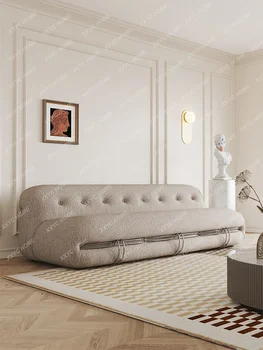 Френски влизане Lux хипопотам диван плат прав триместен блогъри същия стил крем стил