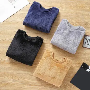 Удобен модерен чист цвят суитчър мъжки дрехи миещи мъжки пуловер суитчър O-образно деколте за открито