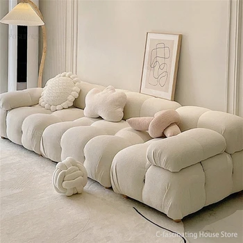 Модерни дивани хол диван комплект хол мебели френски диван комбинация агнешко кадифе дивани легло L форма диван свършват легло B