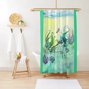 Спящата русалка душ завеса аксесоари за баня водоустойчив душ и анти-мухъл капак прозорец луксозна завеса за баня
