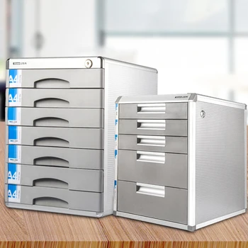  алуминиева сплав настолни шкафове с чекмедже за заключване A4 хартия шкаф за данни под таблицата нисък кабинет офис шкаф за съхранение