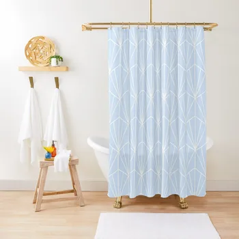 Арт деко в светло синя завеса за душ за банята Баня душове баня кутия плат завеса