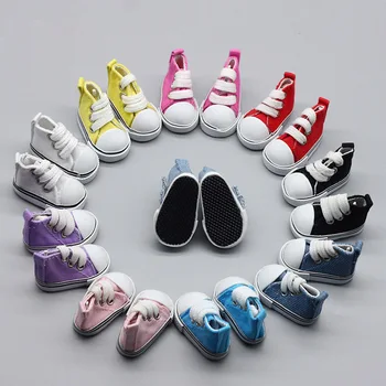 5cm Платнени обувки за кукли Cool Fashion Мини обувки за кукли за DIY ръчно изработена кукла Аксесоари за бебешки кукли Маратонки