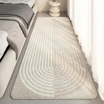 Мека ивица килим Ins спалня килим пухкав под мат плюшени фоайе килим кадифе килими за спалня хол декор килими