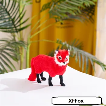 красива реална лисица модел пластмаса&изкуствена кожа fire-fox кукла Начало Декорация Подарък за 16x12cm p2929
