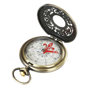 Реколта бронзов джобен компас ретро джобен часовник компас открит инструмент ретро открит туризъм навигация компас дете подарък