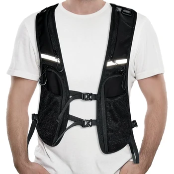 Функционален тактически жилетка гърдите чанта лек раница жилетка с джоб & допълнително съхранение мода жилетка за колоездене бягане
