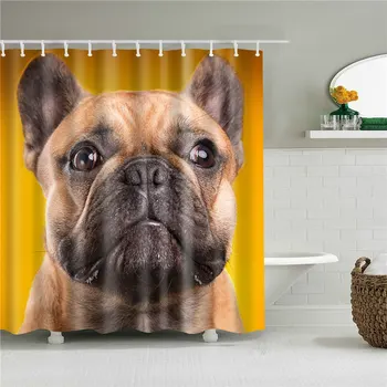 Animal Dog душ завеса 3D отпечатана баня водоустойчива полиестерна вана завеса миеща се вана декор завеси с 12 куки