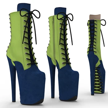 Leecabe 20CM / 8inches Велур Горна Mix цвят Модна тенденция платформа Pole Dance обувка