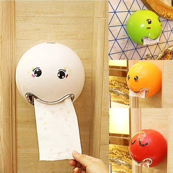 Творчески сферични тъканни кутии Водоустойчив усмихнат държач за хартиени кърпи за кухненска баня Тоалетна стенен държач за ролка хартия