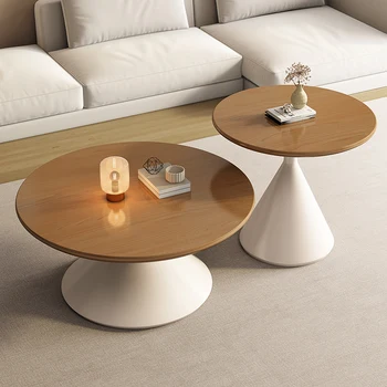 японски дизайн масичка за кафе проста кръгла модерна дървена странична маса хол mesas de centro para sala стая мебели