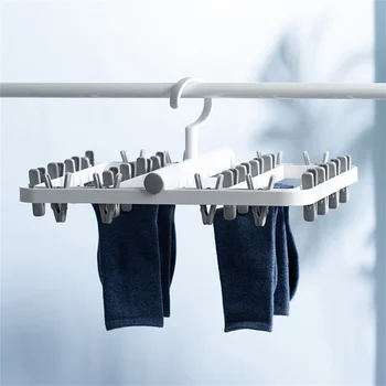 Клипове Сгъваема сушилня за дрехи Закачалка Ветроупорни чорапи Сушилник за бельо Домакински деца Възрастни Съхранение Багажник за пране