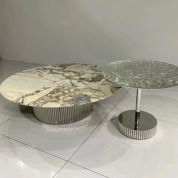 Кристална луцентна акрилна масичка за кафе Неправилна прозрачна скулптура орнаменти прозрачна маса за чай за хол