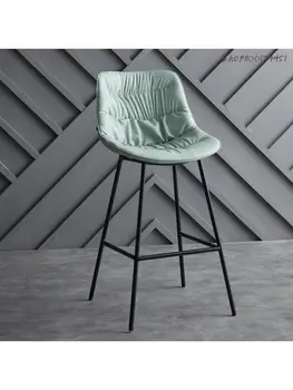 Бар стол у дома модерен минималистичен ковано желязо високо столче високо столче обратно бар стол дизайнер преден бар стол