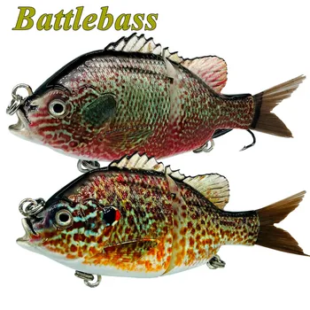 BATTLEBASS 2021 НОВО 1PC ПОТЪВАНЕ Многоставни Panfish Bluegill Swimbaits Topwater Hard Bass Fishing Crank примамка 43g / 13cm