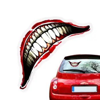Кола Horrer стикери Авто самозалепващи се страховити усмивка зъби Decals кола екстериор отразяващи стикери Auto тялото декоративен стикер