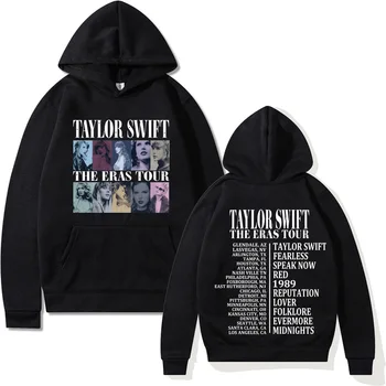 2024Hot Midnight Album Swift Print Суитчър Taylor The Eras Tour Hoodies Men Fleece Pullover Hooded Street хип-хоп Y2k дрехи